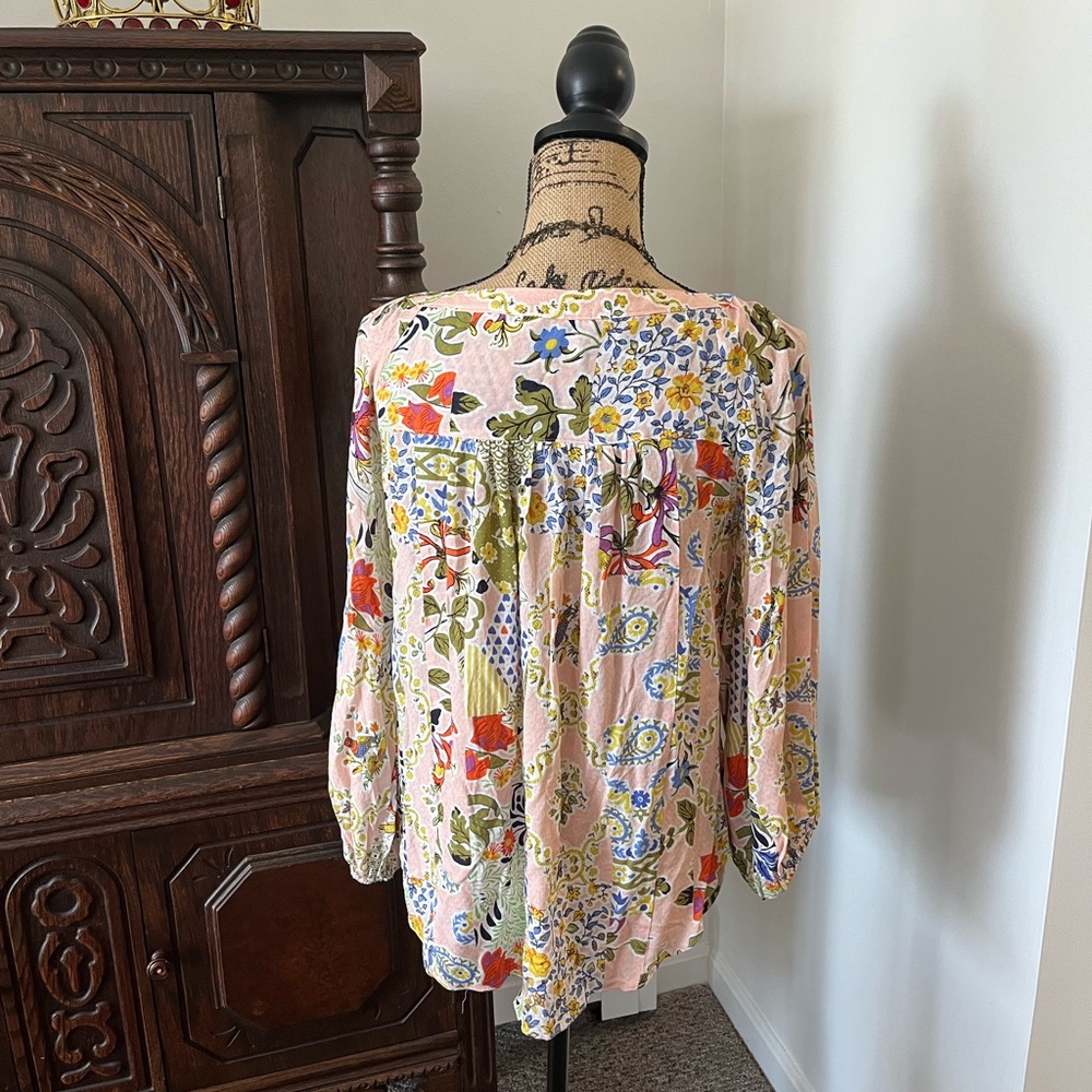 Anthro Maeve Flowy Patchwork Blouse - image 4